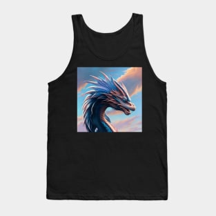 Ferocious Blue and White Frilled Dragon Tank Top